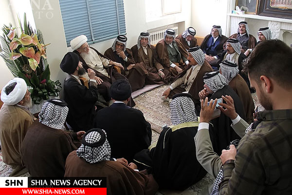 تصاویر دیدار شیوخ عشایر عراق با آیتالله صافی گلپایگانی تصاویر دیدار شیوخ عشایر عراق با آیتالله صافی گلپایگانی
