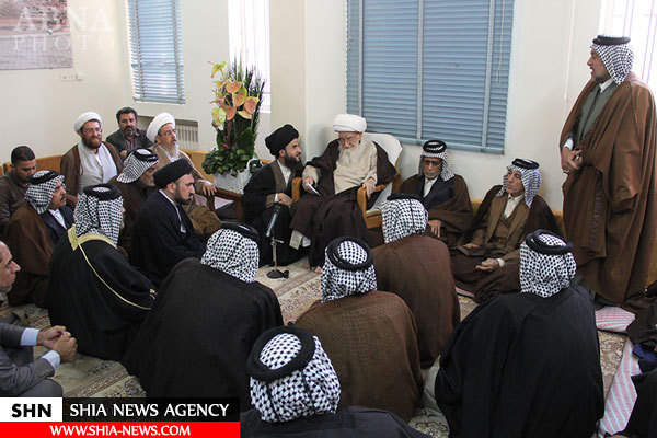 تصاویر دیدار شیوخ عشایر عراق با آیتالله صافی گلپایگانی تصاویر دیدار شیوخ عشایر عراق با آیتالله صافی گلپایگانی