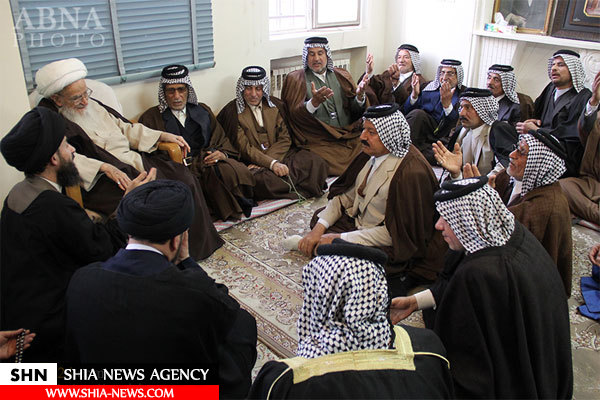تصاویر دیدار شیوخ عشایر عراق با آیتالله صافی گلپایگانی تصاویر دیدار شیوخ عشایر عراق با آیتالله صافی گلپایگانی