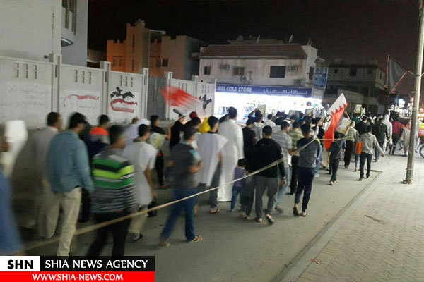 مردم بحرین در شب محاکمه آیت الله قاسم به خیابان ها ریختند+ تصاوير