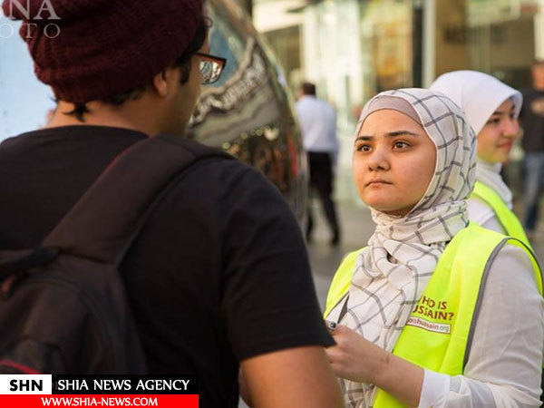 تصاویر هدیه شاخه گل شیعیان به غیرمسلمانان استرالیایی