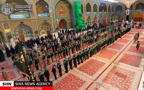 پرچم سیاه بر فراز گنبد حرم امیرالمومنین (ع) + تصاویر
