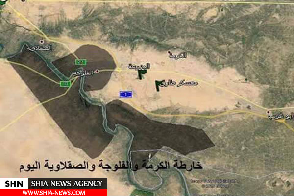 مقایسه مواضع داعش قبل و بعد از آغاز عملیات فلوجه + نقشه