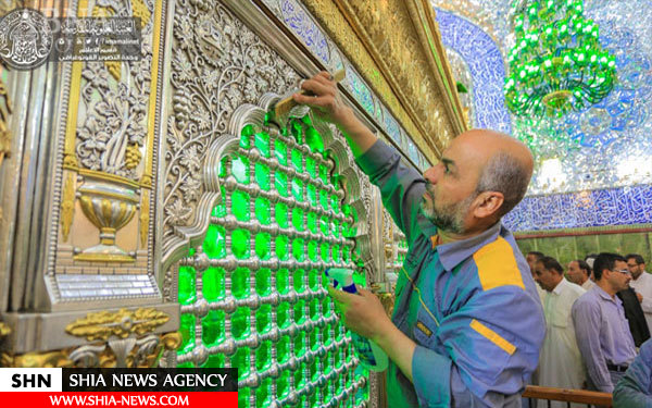 مرمّت بخش هایی از ضریح امیرالمومنین (ع) + تصاویر
