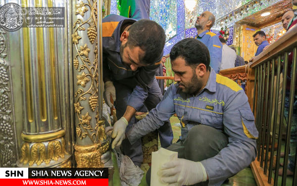 مرمّت بخش هایی از ضریح امیرالمومنین (ع) + تصاویر