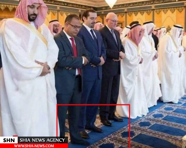 تصوير نماز جماعت با کفش به امامت محمد بن سلمان!