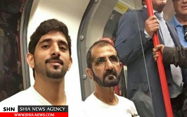 ​حاکم دبی و پسرش ( ولیعهد) در مترو! + تصویر