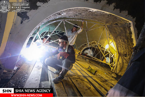 تصاویر ادامه ساخت صحن حضرت زهرا(س) در شهر نجف اشرف