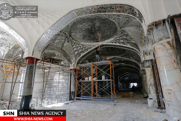 تصاویر ادامه ساخت صحن حضرت زهرا(س) در شهر نجف اشرف