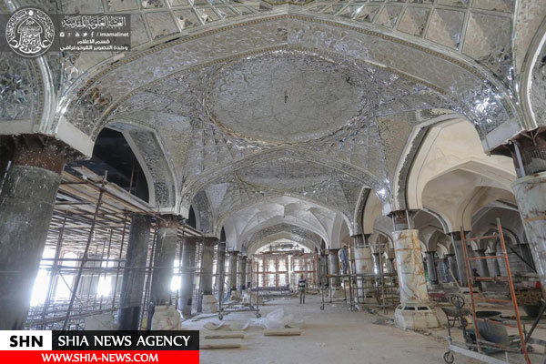 تصاویر ادامه ساخت صحن حضرت زهرا(س) در شهر نجف اشرف