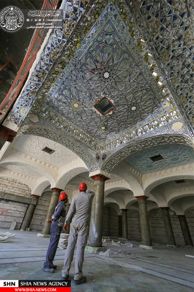تصاویر ادامه ساخت صحن حضرت زهرا(س) در شهر نجف اشرف