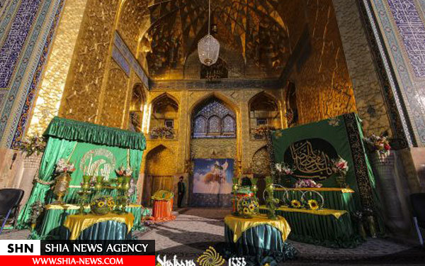 تعویض پرچم حرم امام رضا (ع) با حضور آیت الله العظمی صافی گلپایگانی