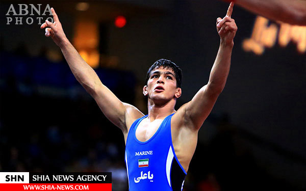 نقش یا علی بر سینه قهرمان طلایی+ تصاویر