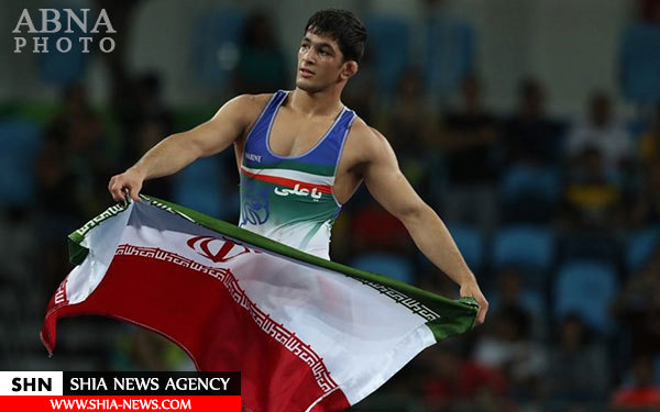 نقش یا علی بر سینه قهرمان طلایی+ تصاویر