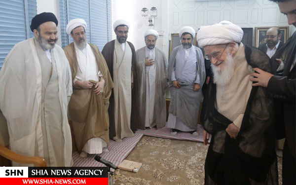 تصاویر دیدار رئیس و مسئولان دانشگاه ادیان و مذاهب با آیت الله العظمی صافی