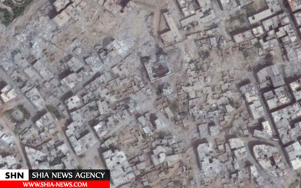 تصویر ماهواره‌ای از تخریب حرم حضرت سکینه (س)