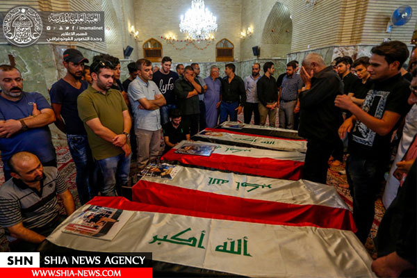 تشییع شهدای انفجار الکراده در حرم امام علی(ع)