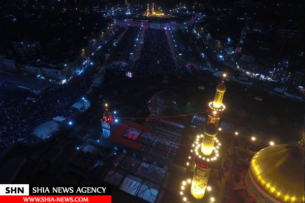 تصاویر هوایی از شب عاشورای بین الحرمین
