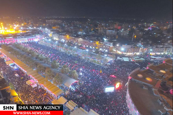 تصاویر هوایی از شب عاشورای بین الحرمین