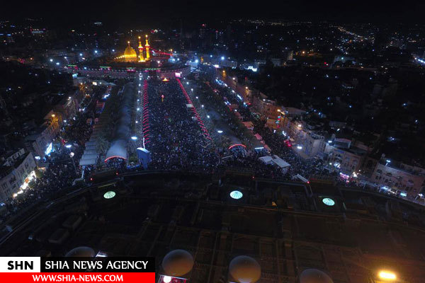 تصاویر هوایی از شب عاشورای بین الحرمین