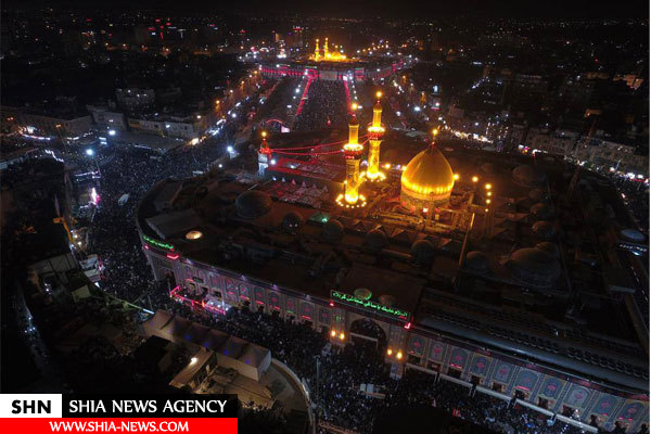 تصاویر هوایی از شب عاشورای بین الحرمین