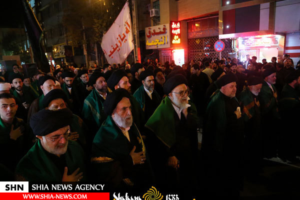 تصاویر دسته عزاداری علما درشب عاشورا