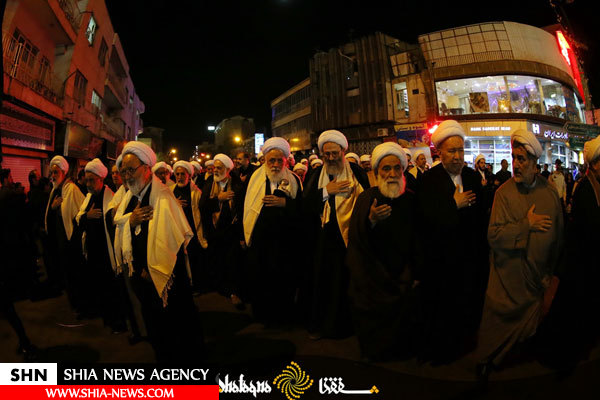 تصاویر دسته عزاداری علما درشب عاشورا