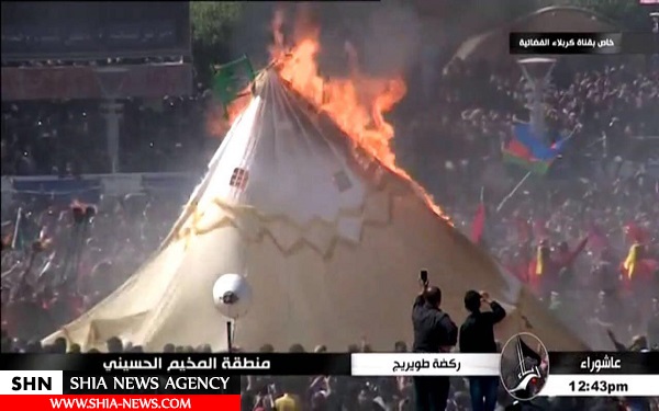 آتش زدن خیمه های حسینی در کربلای معلی/ گزارش تصویری