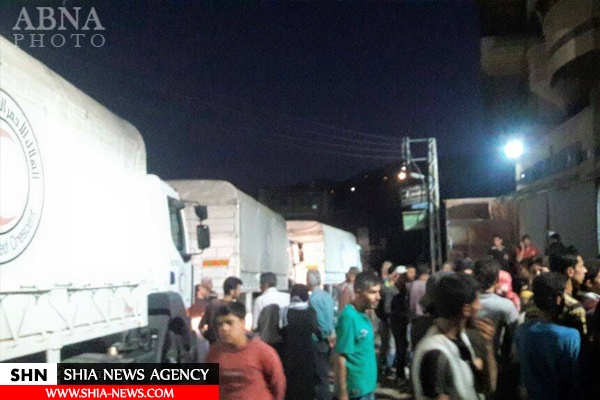 ورود کمک‌های انسانی به دو شهرک شیعه نشین فوعه و کفریا+ تصاویر