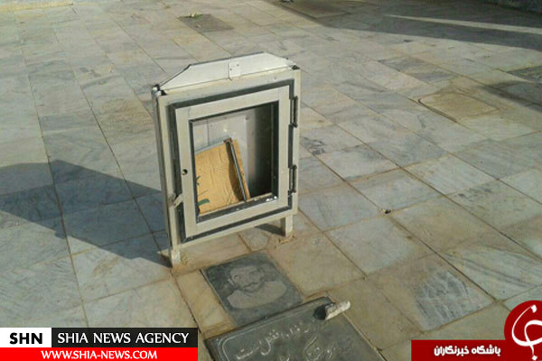 بی احترامی به قبور گلزار شهدای بزمان به دست افراد ناشناس +تصاویر