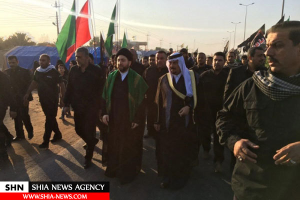 حضور عمار حکیم در راهپیمایی اربعین حسینی+ تصاویر
