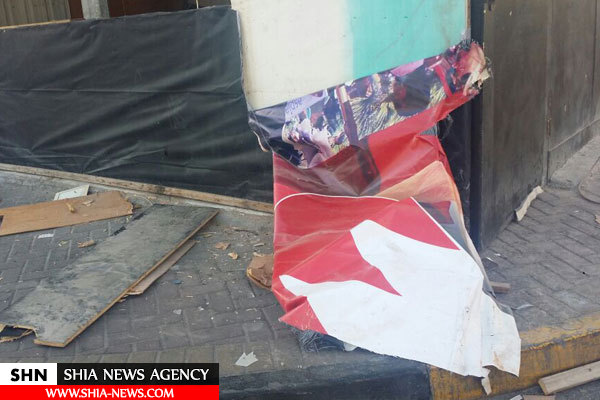 مزدوران آل خلیفه تعدادی از ایستگاه های صلواتی حسینی را نابود کردند + تصاویر