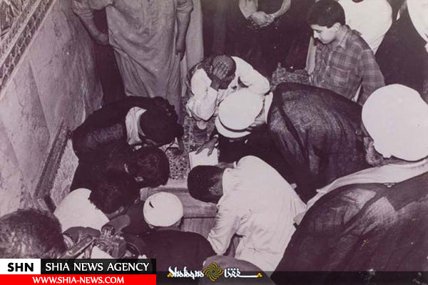 تصویری از فضای پلیسی حاکم بر تشییع غریبانه آیت الله خویی