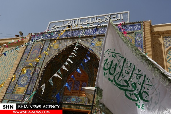 آذین‌بندی حرم علوی در آستانه ۱۳ رجب