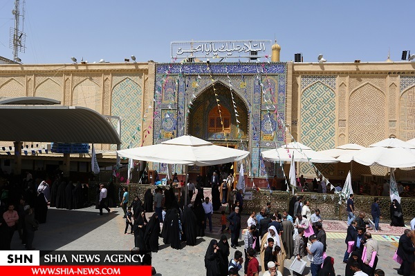 آذین‌بندی حرم علوی در آستانه ۱۳ رجب