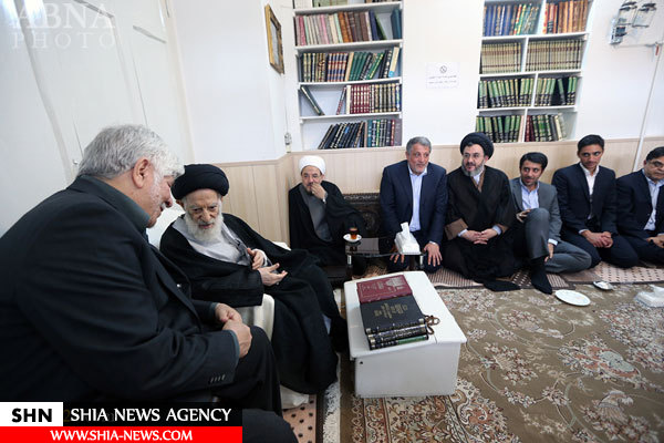 تصاویر دیدار بیت آیت الله هاشمی رفسنجانی(ره) با مراجع عظام تقلید