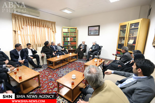 تصاویر دیدار بیت آیت الله هاشمی رفسنجانی(ره) با مراجع عظام تقلید