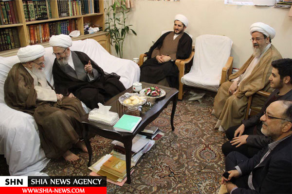 دیدار آیت الله العظمی سبحانی با آیت الله العظمی صافی گلپایگانی