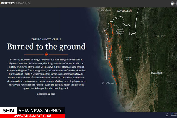 گزارش ویژه رویترز از شدت ویرانی روستاهای مسلمان‌نشین در میانمار