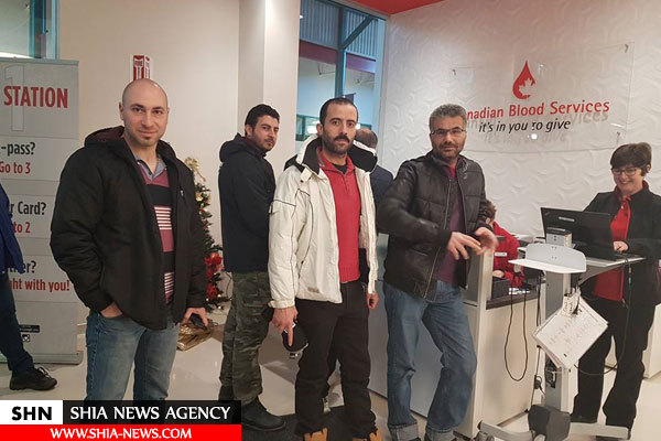 پناهندگان سوری در کانادا اقدام به اهدای خون کردند + تصاویر