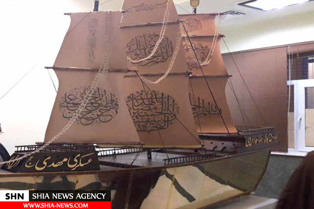کتابت قرآن بر روی کشتی ۳ متری +تصاویر