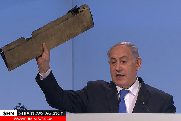 نتانیاهو با قطعه پهپاد ایرانی در کنفرانس مونیخ+ تصاویر