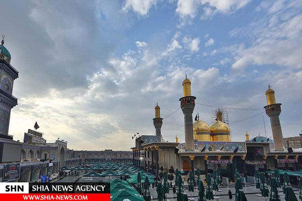 مناره کج شده حرم مطهر امامین جوادین علیهم السلام بتن ریزی شد + تصاویر