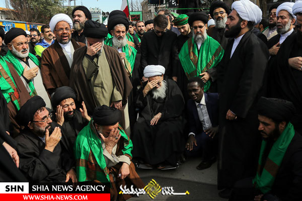 دسته عزاداری آیت الله صافی گلپایگانی در روز شهادت حضرت زهرا(س)