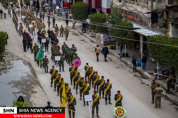 تصاویر تشییع پیکر شهدای مبارزه با داعش در کربلای معلی