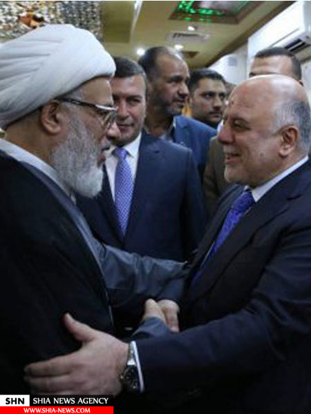 دیدار العبادی با نماینده آیت الله العظمی سیستانی در کربلا + تصاویر