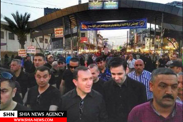 سفیر ترکیه در عراق در جمع زائران پیاده امام کاظم(ع) + تصاویر