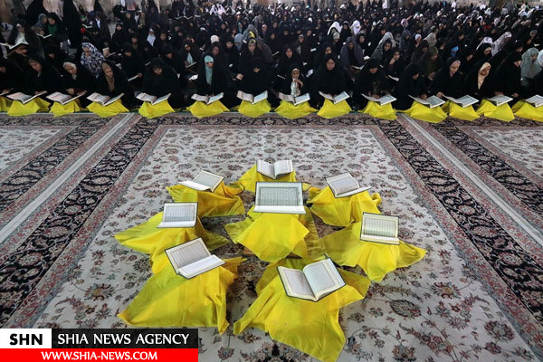 تصاویر جزء خوانی قرآن کریم در حرم رضوی