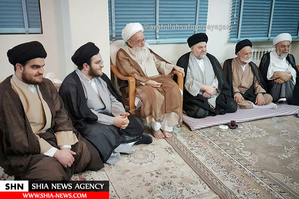 دیدار نماینده آیت الله العظمی سیستانی با آیت الله العظمی صافی گلپایگانی دیدار نماینده آیت الله العظمی سیستانی با آیت الله العظمی صافی گلپایگانی