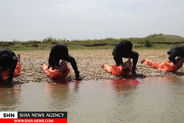 داعش ۱۵ اسیر را با شیوه‌های وحشیانه اعدام کرد + تصاویر(۱۸+)